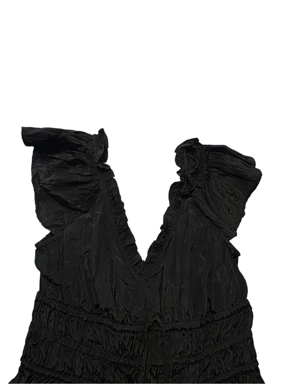J. Crew Palermo Top Size XS Black V-Neck Textured Fabric Cinched Waist Party NWT - Picture 3 of 7